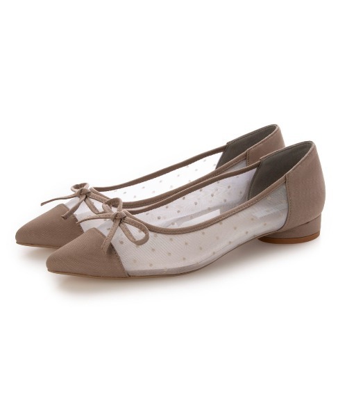 EVOL(イーボル)の「【軽量・柔らかい】チュールバレエパンプス IY5617(バレエシューズ・レディース・ブラック/ベージュ/ゴールド/シルバー/ベージュ系その他・22.0cm/22.5cm/23.0cm/23.5cm/24.0cm/24.5cm/25.0cm)」の6枚目の写真