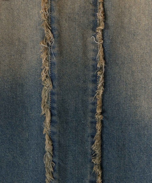 SITRY（シトリー）の「Side Fringe Gradation Denim Pants/サイドフリンジ グラデーション ダメージ加工 バギーデニムパンツ ワイドデニムパンツ（デニムパンツ・メンズ・サックスブルー/ブラック・M/L）」の10枚目の写真