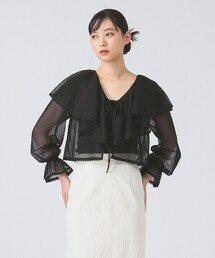 Ray BEAMS | メッシュケープカラー ブラウス(シャツ/ブラウス)