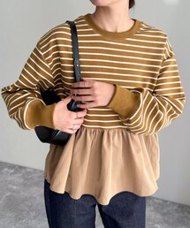 fredy emue | ペプラム布帛ドッキングプルオーバー(Tシャツ/カットソー)