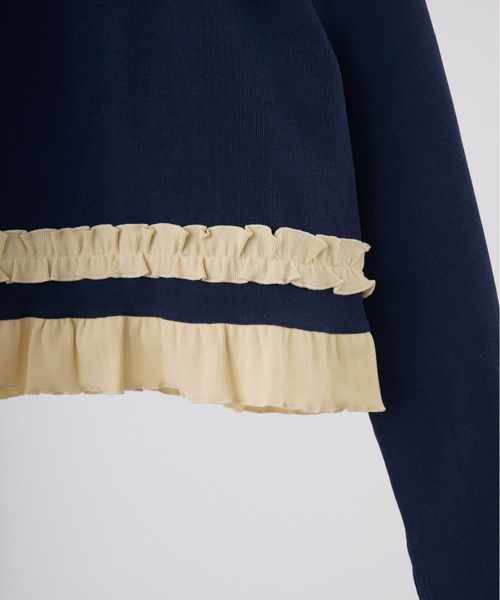 idem(イデム)の「【 再入荷 / 新色追加 】 frill polo shirt/フリルポロシャツ(Tシャツ/カットソー・レディース・ベージュ/レッド/ネイビー/グレー・FREE)」の16枚目の写真