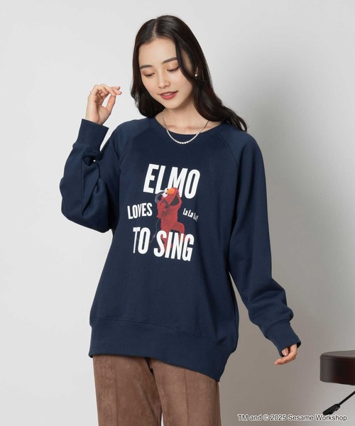 Right-on（ライトオン）の「【SESAME STREET】クルーネックスウェット（スウェット・レディース・ブラウン/ネイビー/ダークグレー/グレー・M/XL/L）」の8枚目の写真
