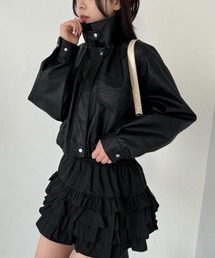 one after another NICE CLAUP | フェイクレザーショートジャケット(ライダースジャケット)