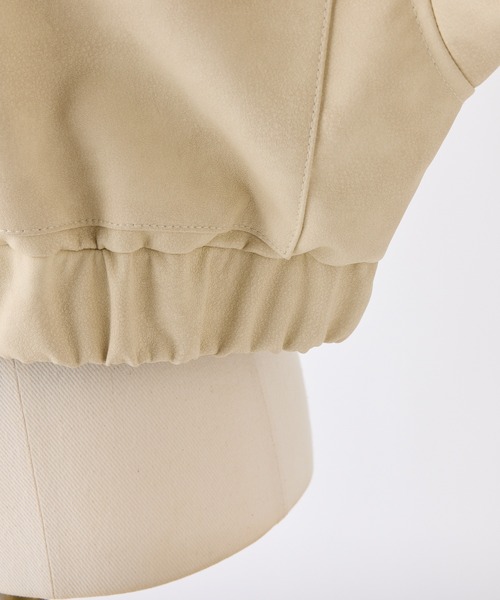 one after another NICE CLAUP（ワンアフターアナザーナイスクラップ）の「フェイクレザーショートジャケット（ライダースジャケット・レディース・ブラウン/アイボリー/ブラック・FREE）」の19枚目の写真