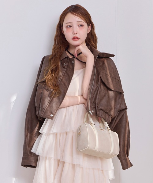 NICE CLAUP フェイクレザージャケット フェイクレザージャケット | one after another NICE CLAUP(ワン