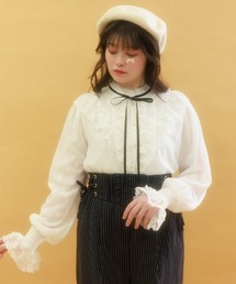 axes femme | レース×シフォンフリルブラウス(シャツ/ブラウス)