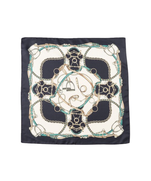 B:MING by BEAMS（ビーミングバイビームス）の「チェーンベルト柄 スカーフ（バンダナ/スカーフ・レディース・ネイビー/ブラウン系その他・ONE SIZE）」の2枚目の写真