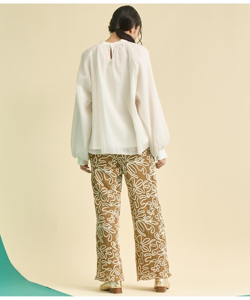 Settimissimo（セッティミッシモ）の「マット シアー レイヤード ボリュームスリーブ ブラウス（シャツ/ブラウス・レディース・オフホワイト/ブラック・FREE）」の12枚目の写真