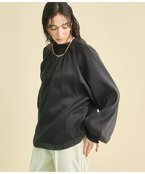 Settimissimo（セッティミッシモ）の「マット シアー レイヤード ボリュームスリーブ ブラウス（シャツ/ブラウス・レディース・オフホワイト/ブラック・FREE）」の16枚目の写真