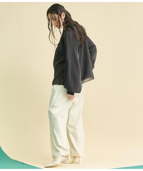 Settimissimo（セッティミッシモ）の「マット シアー レイヤード ボリュームスリーブ ブラウス（シャツ/ブラウス・レディース・オフホワイト/ブラック・FREE）」の20枚目の写真