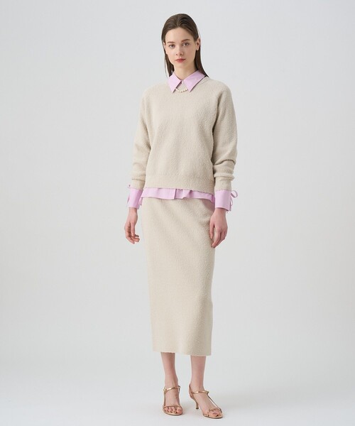 ANAYI(アナイ)の「【セットアップ対応商品】ネップスムース スカート(スカート・レディース・ベージュ/ネイビー・38/36)」の3枚目の写真