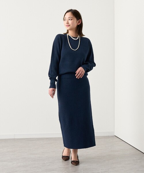 ANAYI(アナイ)の「【セットアップ対応商品】ネップスムース スカート(スカート・レディース・ベージュ/ネイビー・38/36)」の5枚目の写真