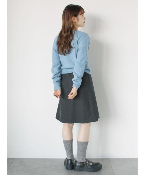 ehka sopo（エヘカソポ）の「細ケーブル刺繍カーディガン（カーディガン/ボレロ・レディース・サックスブルー/ブラック/キナリ/ラベンダー・F）」の18枚目の写真