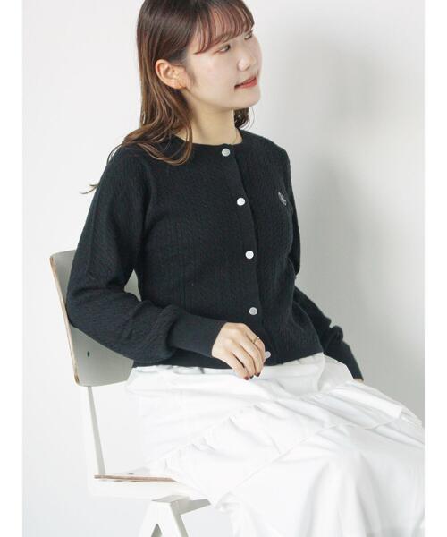 ehka sopo（エヘカソポ）の「細ケーブル刺繍カーディガン（カーディガン/ボレロ・レディース・サックスブルー/ブラック/キナリ/ラベンダー・F）」の19枚目の写真