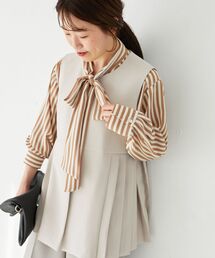 le.coeur blanc | ツインクロスサイドプリーツベスト(その他アウター)