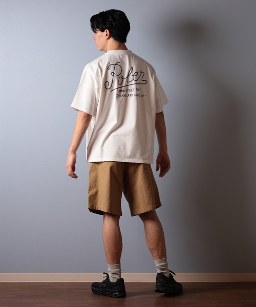 POLeR（ポーラー）の「【ムラサキスポーツ限定】POLER/ポーラー 半袖Tシャツ ビッグシルエット 吸湿速乾 259MCV0014（Tシャツ/カットソー・メンズ・ブラック/ホワイト/ネイビー・M/L/XL）」の7枚目の写真