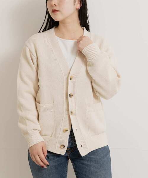 THE GOODLAND MARKET(ザグッドランドマーケット)の「米富繊維 WASHI COTTON KNIT CARDIGAN(カーディガン/ボレロ・レディース・ブラック/ライトピンク/アイボリー・1/3)」の14枚目の写真