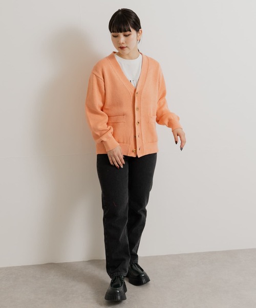 THE GOODLAND MARKET(ザグッドランドマーケット)の「米富繊維 WASHI COTTON KNIT CARDIGAN(カーディガン/ボレロ・レディース・ブラック/ライトピンク/アイボリー・1/3)」の20枚目の写真