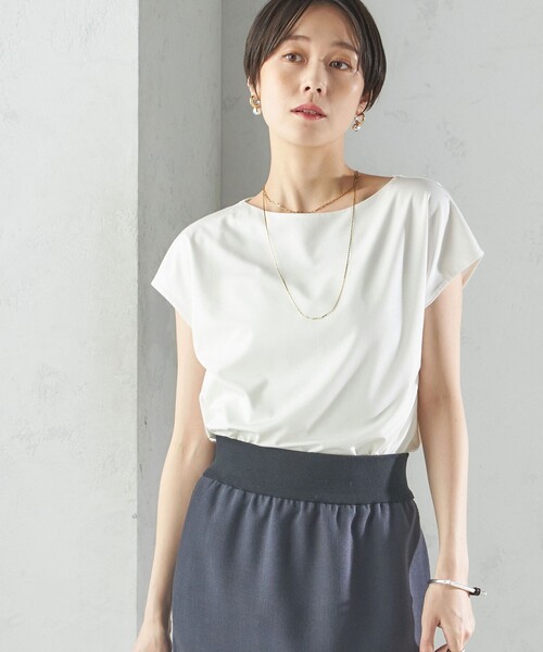 手洗い可能〉SORONA(R) ボートネック TEE（Tシャツ/カットソー