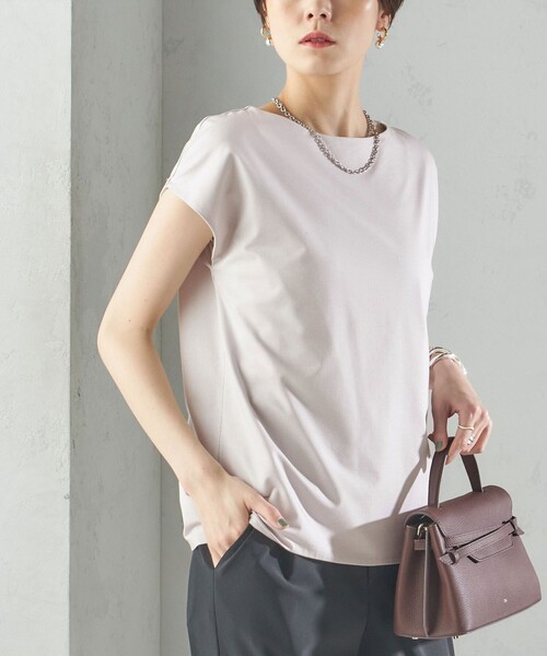 〈手洗い可能〉SORONA(R) ボートネック TEE 手洗い可能〉SORONA(R) ボートネック TEE（Tシャツ/カットソー