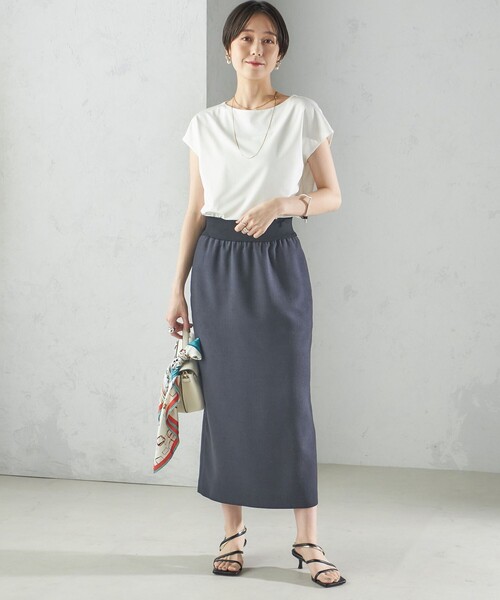 〈手洗い可能〉SORONA(R) ボートネック TEE 手洗い可能〉SORONA(R) ボートネック TEE（Tシャツ/カットソー