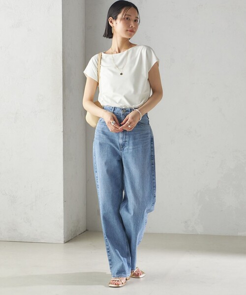 SHIPS(シップス)の「〈手洗い可能〉SORONA(R) ボートネック TEE(Tシャツ/カットソー・レディース・ブラック/ライトグレー/オフホワイト・ONE SIZE)」の12枚目の写真