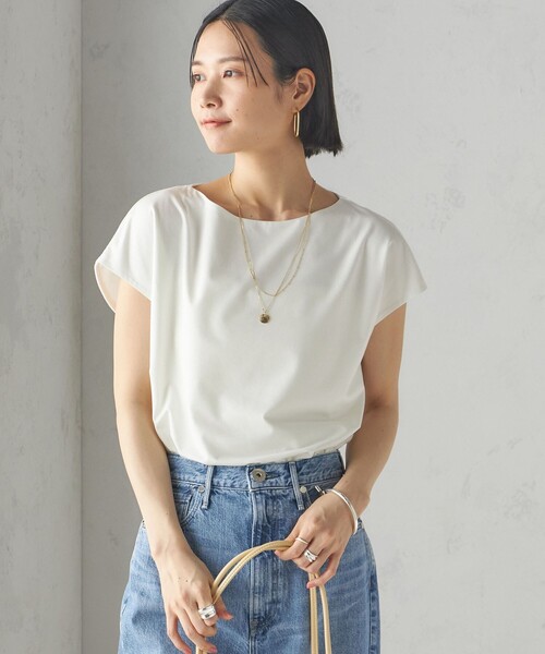 SHIPS for women / シップスウィメン 〈手洗い可能〉SORONA(R) ボートネック TEE 手洗い可能〉SORONA(R) ボートネック TEE（Tシャツ/カットソー