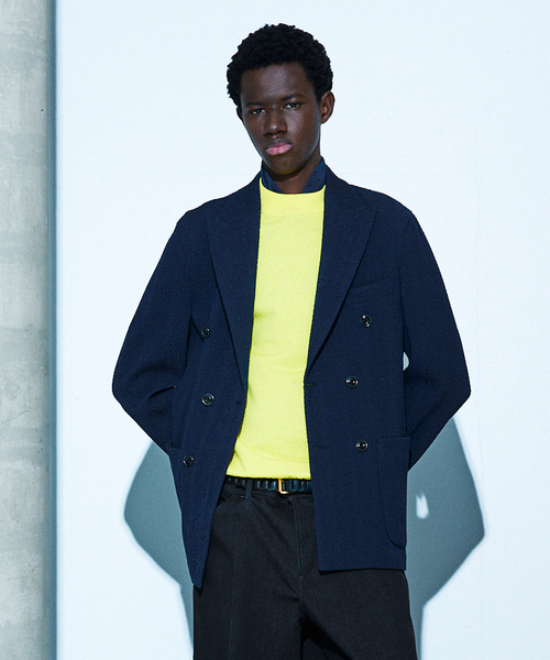 MARZOTTO】ウール ジャガード ダブルジャケット（テーラードジャケット  