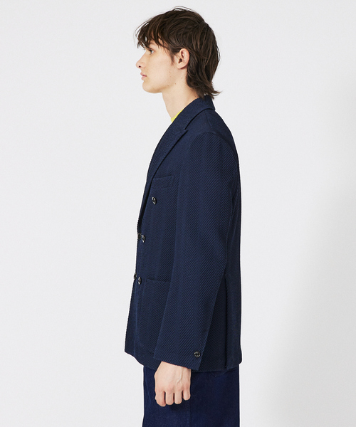 DESIGNWORKS(デザインワークス)の「【MARZOTTO】ウール ジャガード ダブルジャケット(テーラードジャケット・メンズ・ネイビー/グレー・50/48/46/44)」の5枚目の写真