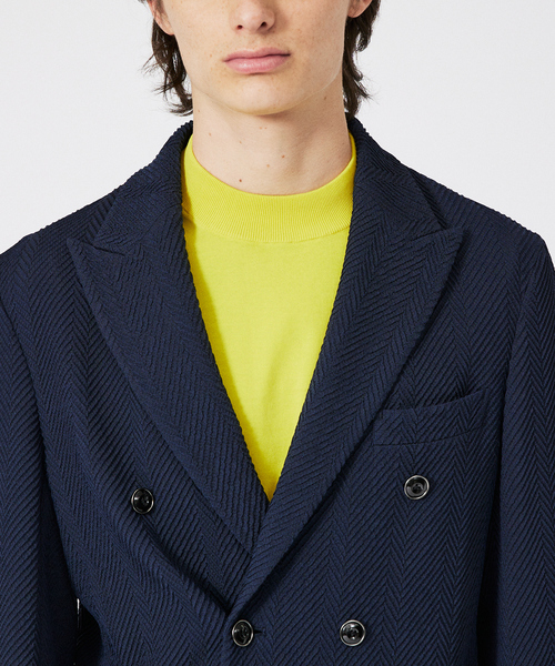 DESIGNWORKS(デザインワークス)の「【MARZOTTO】ウール ジャガード ダブルジャケット(テーラードジャケット・メンズ・ネイビー/グレー・50/48/46/44)」の7枚目の写真