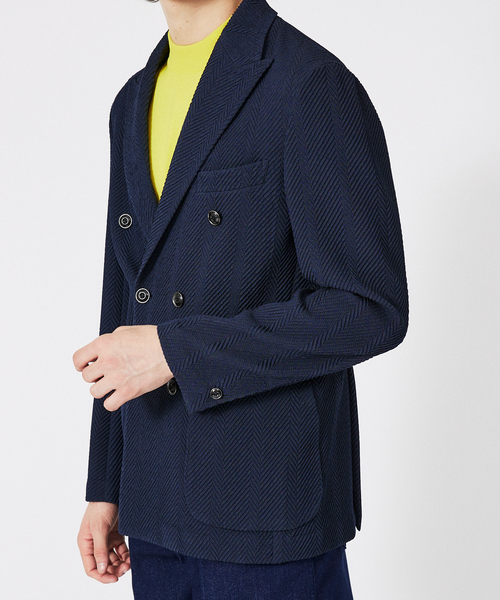 DESIGNWORKS(デザインワークス)の「【MARZOTTO】ウール ジャガード ダブルジャケット(テーラードジャケット・メンズ・ネイビー/グレー・50/48/46/44)」の8枚目の写真