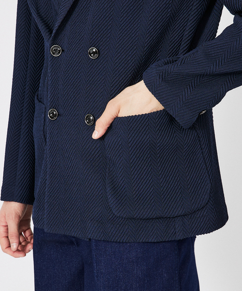DESIGNWORKS(デザインワークス)の「【MARZOTTO】ウール ジャガード ダブルジャケット(テーラードジャケット・メンズ・ネイビー/グレー・50/48/46/44)」の10枚目の写真