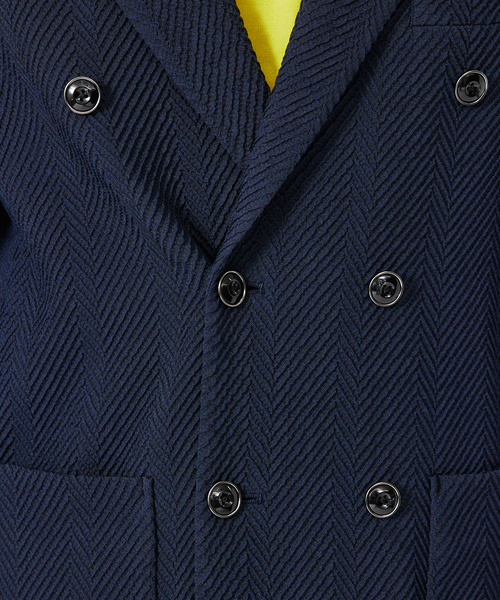 DESIGNWORKS(デザインワークス)の「【MARZOTTO】ウール ジャガード ダブルジャケット(テーラードジャケット・メンズ・ネイビー/グレー・50/48/46/44)」の11枚目の写真