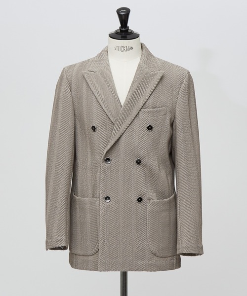 DESIGNWORKS(デザインワークス)の「【MARZOTTO】ウール ジャガード ダブルジャケット(テーラードジャケット・メンズ・ネイビー/グレー・50/48/46/44)」の2枚目の写真