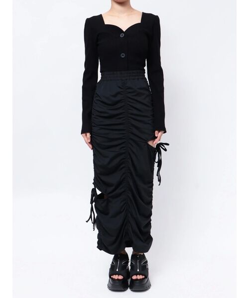 EMODA（エモダ）の「ギャザーストリングマキシスカート（スカート・レディース・ブラック/グレー/その他・FREE）」の14枚目の写真