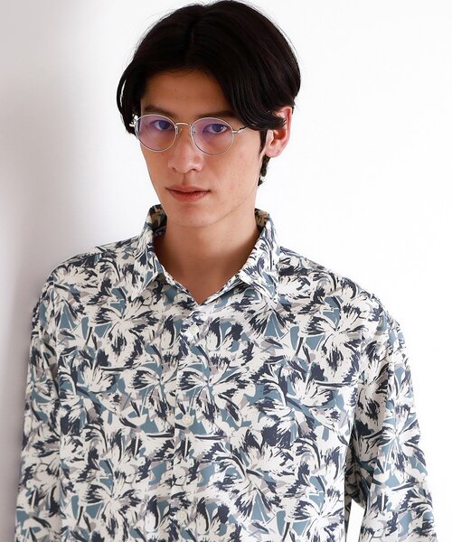 THE SHOP TK （ザ ショップ ティーケー ）の「ドライポリ長袖プリントシャツ（シャツ/ブラウス・メンズ・ホワイト系3/ブルー系その他4/ブラック系/ホワイト系5・04/03/02）」の2枚目の写真