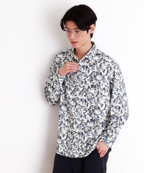 THE SHOP TK （ザ ショップ ティーケー ）の「ドライポリ長袖プリントシャツ（シャツ/ブラウス・メンズ・ホワイト系3/ブルー系その他4/ブラック系/ホワイト系5・04/03/02）」の5枚目の写真