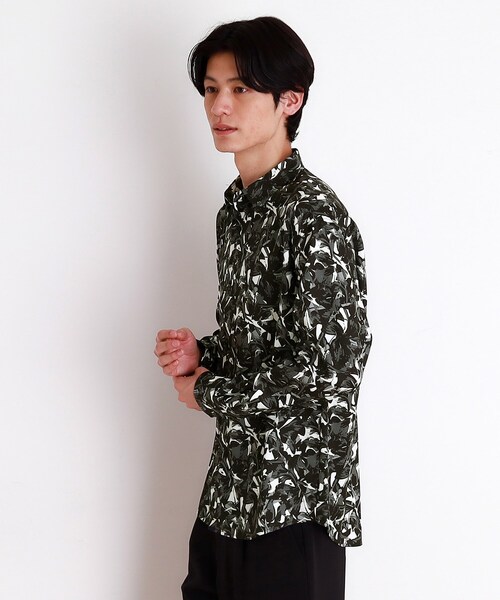 THE SHOP TK （ザ ショップ ティーケー ）の「ドライポリ長袖プリントシャツ（シャツ/ブラウス・メンズ・ホワイト系3/ブルー系その他4/ブラック系/ホワイト系5・04/03/02）」の9枚目の写真