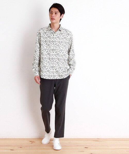 THE SHOP TK （ザ ショップ ティーケー ）の「ドライポリ長袖プリントシャツ（シャツ/ブラウス・メンズ・ホワイト系3/ブルー系その他4/ブラック系/ホワイト系5・04/03/02）」の15枚目の写真