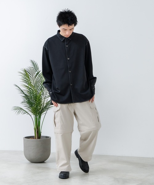 JEANS MATE(ジーンズメイト)の「【NEOSARTIC】【ハーフパンツとしても着用できる2WAY仕様】コンバーチブルワイドカーゴパンツ ギミックパンツ ストリート スケーター ユニセックス(カーゴパンツ・メンズ・ブラック/オフホワイト/カーキ・MEDIUM/LARGE/X-LARGE)」の5枚目の写真