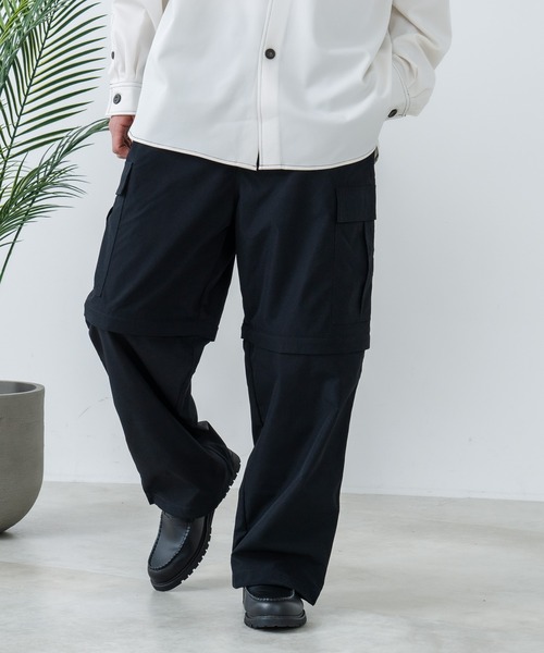 JEANS MATE(ジーンズメイト)の「【NEOSARTIC】【ハーフパンツとしても着用できる2WAY仕様】コンバーチブルワイドカーゴパンツ ギミックパンツ ストリート スケーター ユニセックス(カーゴパンツ・メンズ・ブラック/オフホワイト/カーキ・MEDIUM/LARGE/X-LARGE)」の16枚目の写真