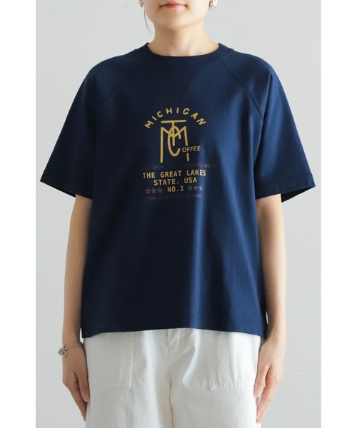 Blanc Blue Minuit ブランブルーミニュイ ミシガンコーヒーPT　クルーネックTEE 08-004-5-1 Blanc Blue Minuit ブランブルーミニュイ ミシガンコーヒーPT