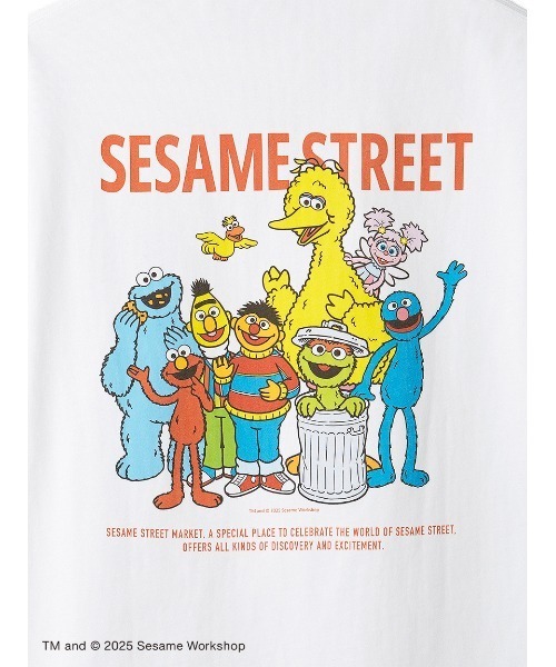 SESAME STREET(セサミストリート)の「【UNISEX】キャラクターアートTシャツ(ELMO&FRIENDS)(Tシャツ/カットソー・レディース・ホワイト/スカイブルー・MEDIUM/LARGE)」の16枚目の写真