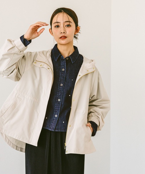 GLOBAL WORK(グローバルワーク)の「撥水軽やかマンパ/243794(マウンテンパーカー・レディース・ベージュ/ネイビー/アイボリー/カーキ・LARGE/MEDIUM)」の2枚目の写真