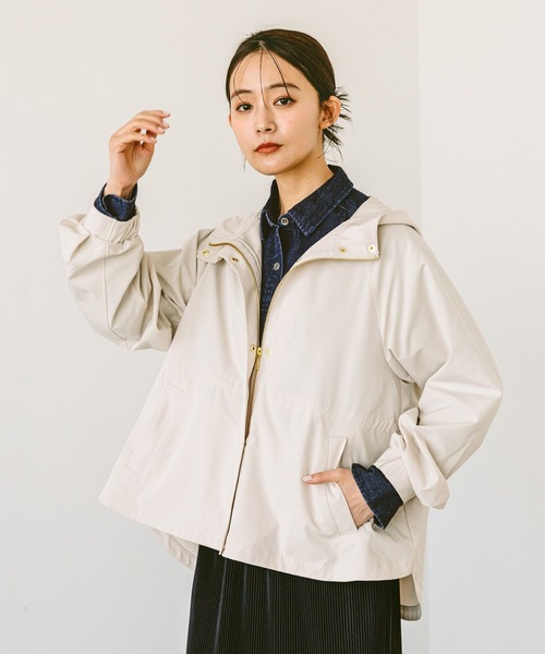 GLOBAL WORK(グローバルワーク)の「撥水軽やかマンパ/243794(マウンテンパーカー・レディース・ベージュ/ネイビー/アイボリー/カーキ・LARGE/MEDIUM)」の7枚目の写真