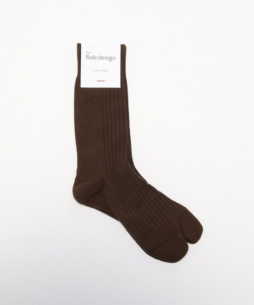 EDIFICE(エディフィス)の「THE ROLE DESIGN (ザ ロールデザイン) PLANE RIB SOCKS MENS RLD-666-239025(ソックス/靴下・メンズ・ブラウン/イエロー・MEDIUM)」の1枚目の写真