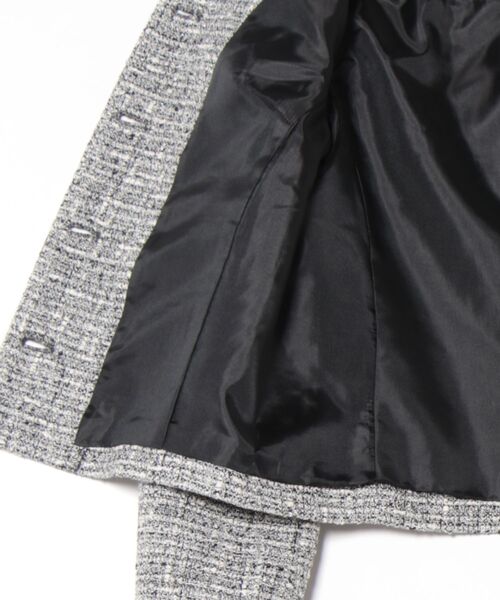 セール】ファンシーツイードジャケット（ノーカラージャケット