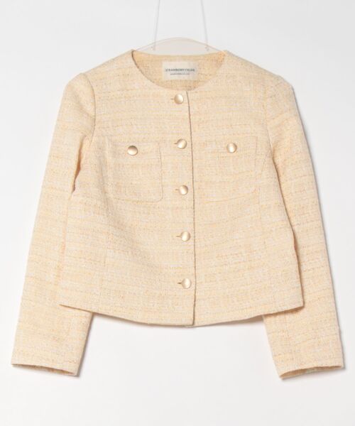 ストロベリーフィールズ★ ファンシーツイードジャケット★ブラック系 STRAWBERRY-FIELDS（ストロベリーフィールズ）の「ファンシーツイード