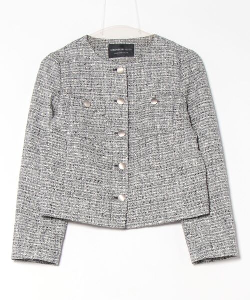 ストロベリーフィールズ★ ファンシーツイードジャケット★ブラック系 STRAWBERRY-FIELDS（ストロベリーフィールズ）の「ファンシーツイード