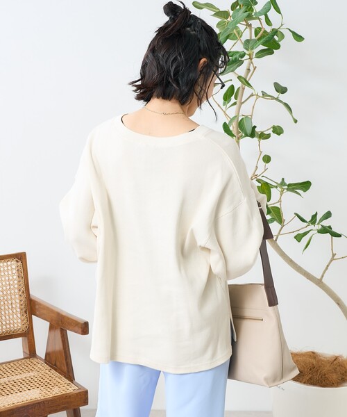 FREAK'S STORE(フリークスストア)の「アーミーフライス VネックロンT/無地 リブVネックロンT(Tシャツ/カットソー・レディース・オフホワイト/チャコールグレー/グレー/サックスブルー・フリ-)」の15枚目の写真